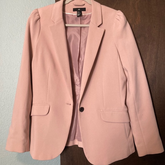 Blush Pink H&M Blazer Suit Jacket - Picture 1 of 4